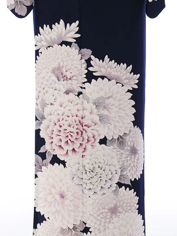 訪問着 HAD2875 紺 大菊
