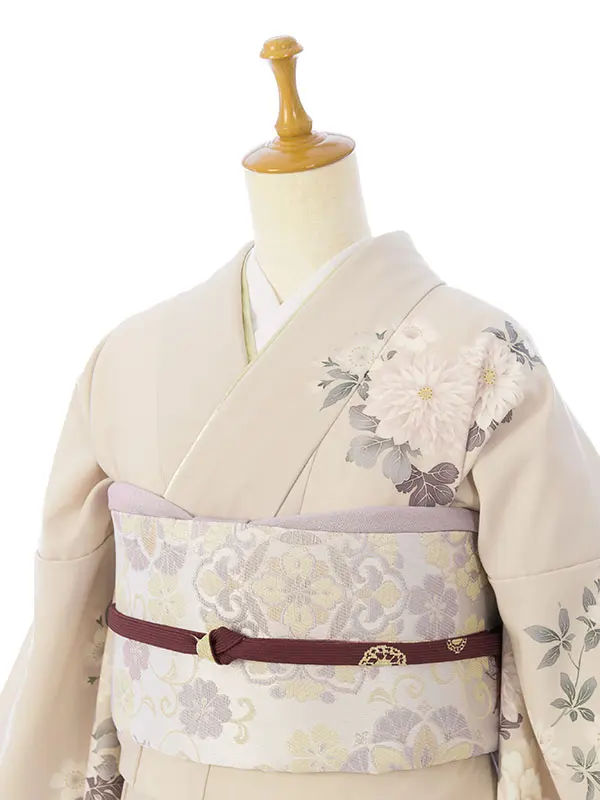 訪問着 HAD2879 ﾍﾞｰｼﾞｭ 牡丹 桜菊