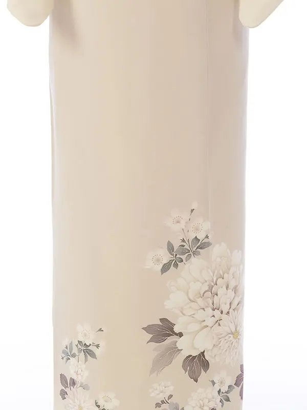 訪問着 HAD2879 ﾍﾞｰｼﾞｭ 牡丹 桜菊