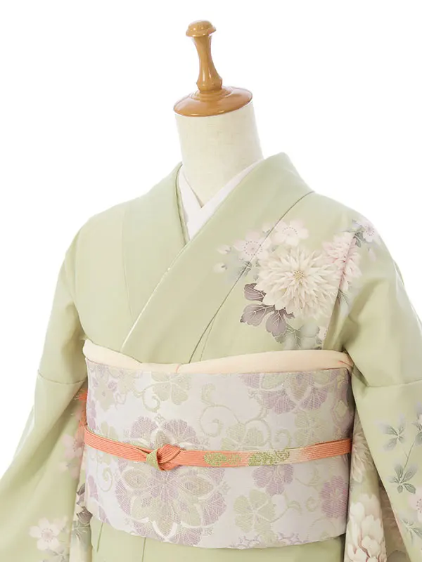 訪問着 HAD2880 若草 ｸﾘｰﾑぼかし 牡丹 桜菊