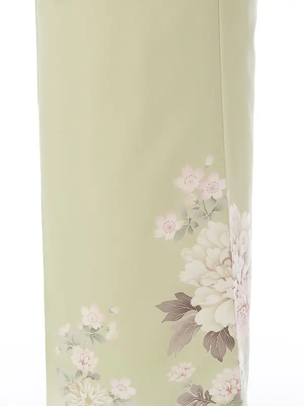 訪問着 HAD2880 若草 ｸﾘｰﾑぼかし 牡丹 桜菊
