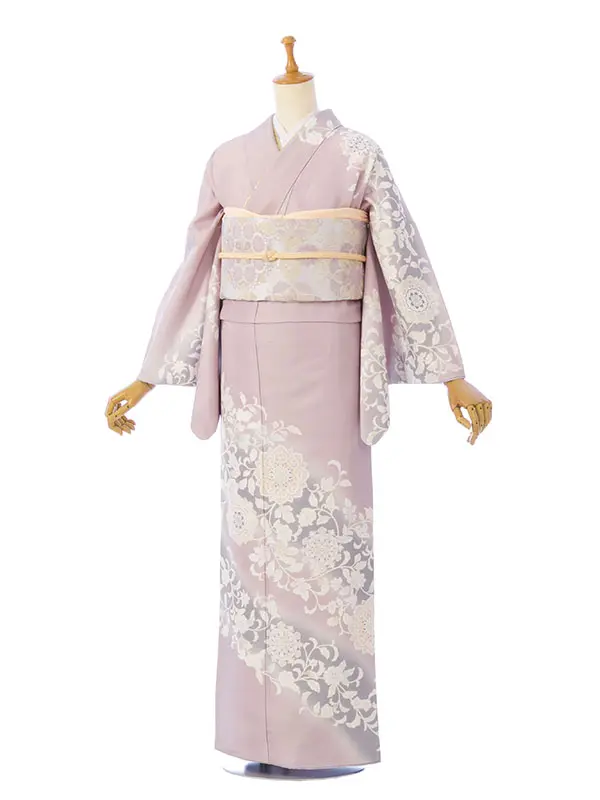 訪問着 HAD2886 くすみ藤色 華紋 花唐草