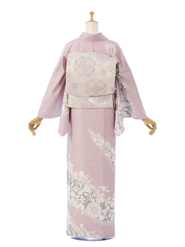 訪問着 HAD2886 くすみ藤色 華紋 花唐草