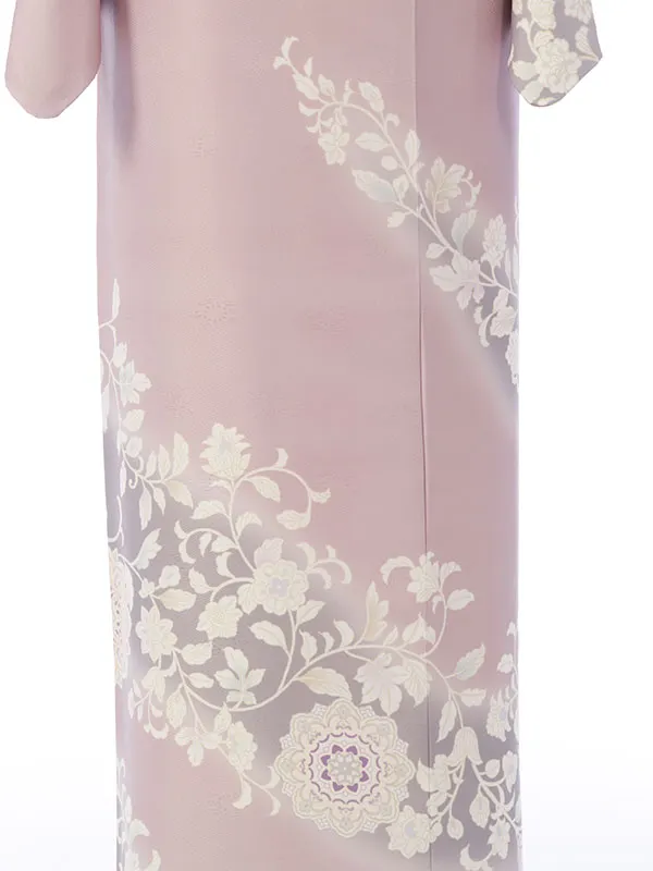 訪問着 HAD2886 くすみ藤色 華紋 花唐草