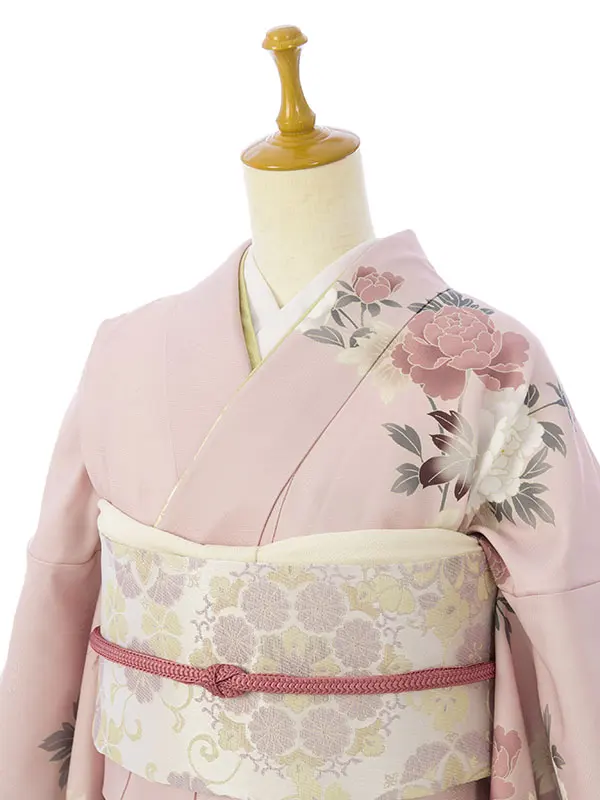 訪問着 HAD2887 くすみﾋﾟﾝｸ茶ぼかし 牡丹