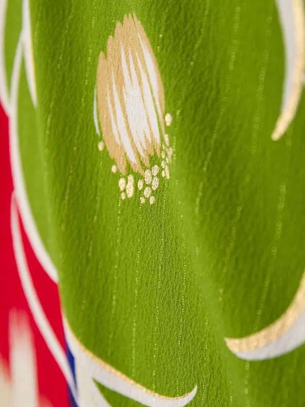 卒業袴 R0129 H157-25-3 ｸﾘｰﾑ×紺赤MIX 椿|ｸﾘｰﾑ袴