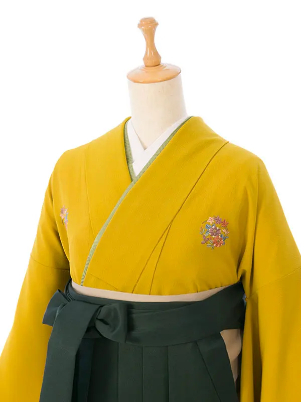 卒業袴 R117E HDL117E からし花紋/ｸﾞﾘｰﾝ袴 2.3