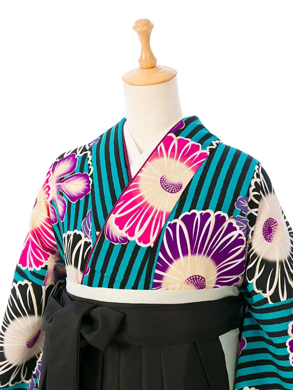 卒業袴 R0139M_HDL139M emma ﾀｰｺｲｽﾞ縞/黒