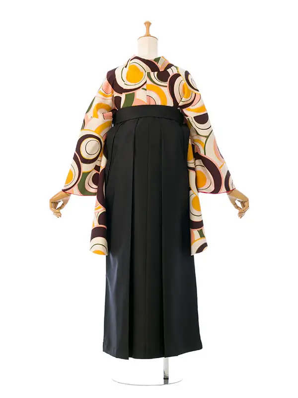 卒業袴 R1534B HDL534B ｸﾘｰﾑ 丸|黒99