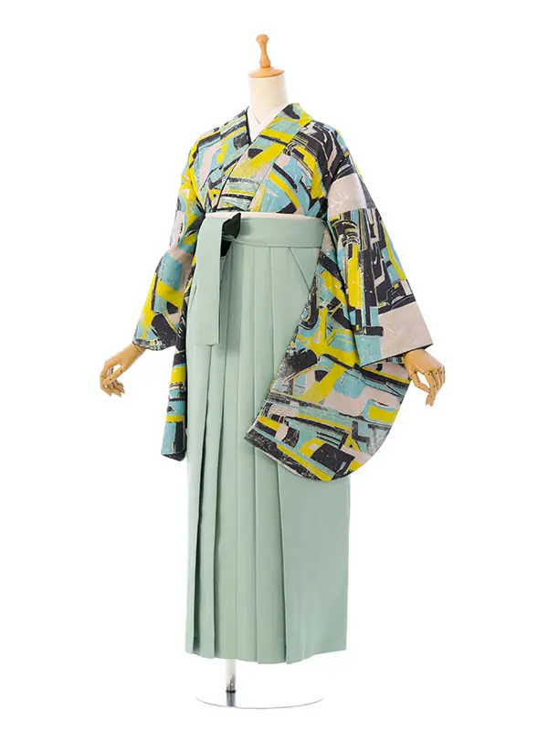 卒業袴 HELE240 HDLE240 MA 水色×ｸﾞﾚｰ|ﾐﾝﾄ×黒 95