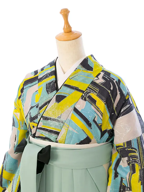 卒業袴 HELE240 HDLE240 MA 水色×ｸﾞﾚｰ|ﾐﾝﾄ×黒 95