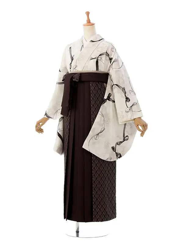 卒業袴 HELE280 HDLE280 HT ｵﾌ白 ﾘﾎﾞﾝ|ﾌﾞﾗｳﾝ 95