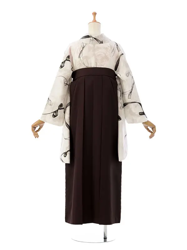 卒業袴 HELE280 HDLE280 HT ｵﾌ白 ﾘﾎﾞﾝ|ﾌﾞﾗｳﾝ 95