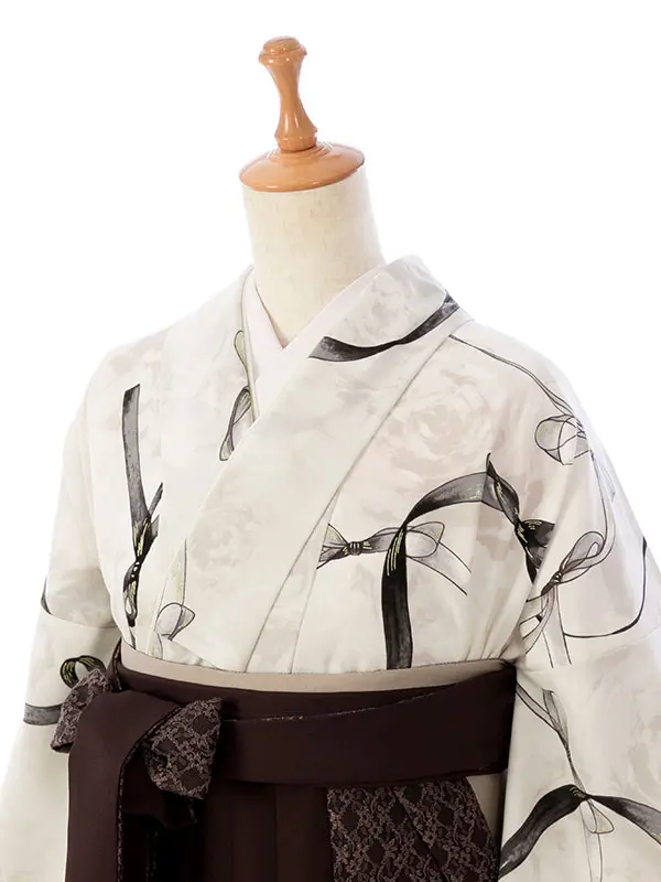 卒業袴 HELE280 HDLE280 HT ｵﾌ白 ﾘﾎﾞﾝ|ﾌﾞﾗｳﾝ 95