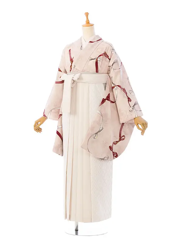 卒業袴 HELE290 HDLE290 HT ﾋﾟﾝｸ ﾘﾎﾞﾝ|ｵﾌ白 95