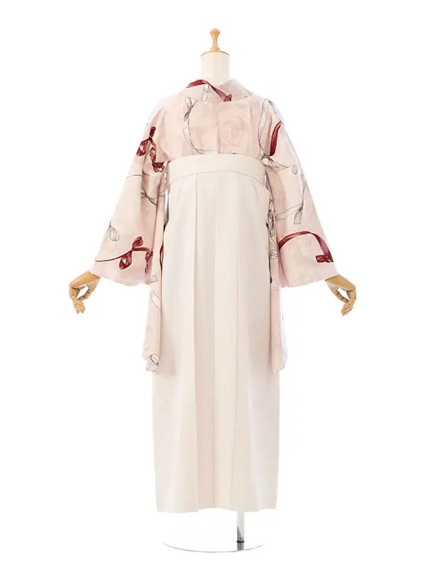 卒業袴 HELE290 HDLE290 HT ﾋﾟﾝｸ ﾘﾎﾞﾝ|ｵﾌ白 95