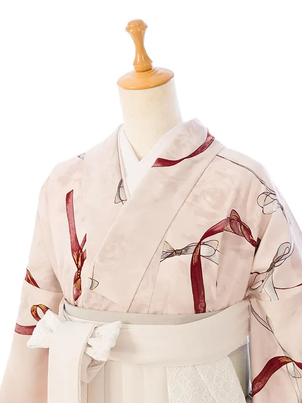 卒業袴 HELE290 HDLE290 HT ﾋﾟﾝｸ ﾘﾎﾞﾝ|ｵﾌ白 95