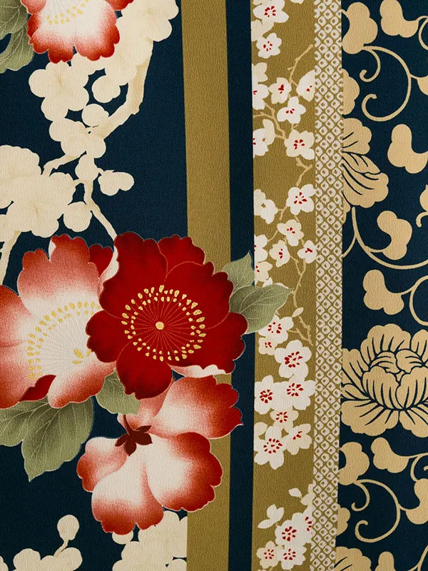 卒業袴 HELE350 HDLE350 詩羽 緑 花|黒 刺繍 95cm