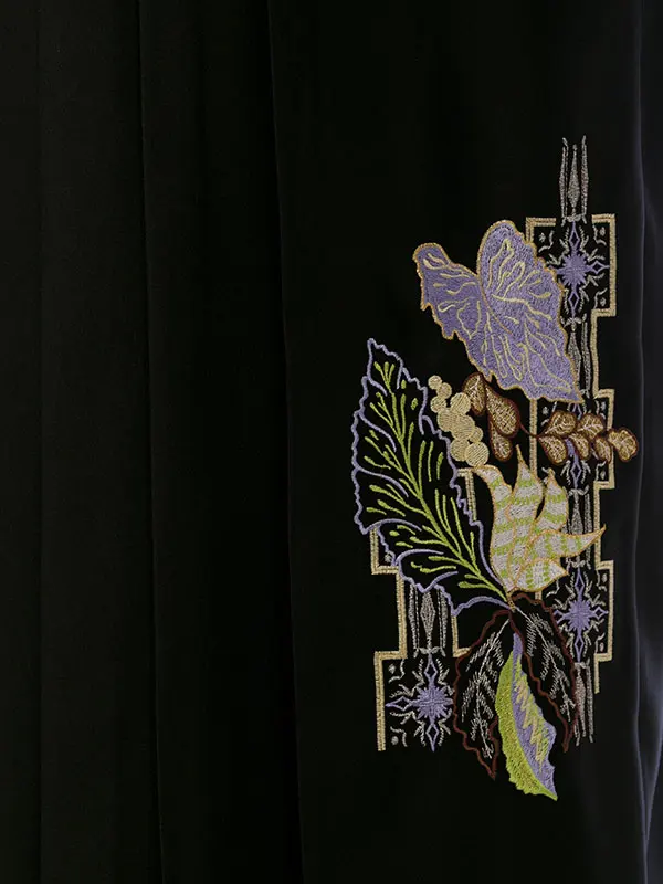 卒業袴 HELE350 HDLE350 詩羽 緑 花|黒 刺繍 95cm