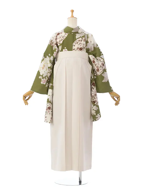 卒業袴 HELE38A HDLE38A KANSAI 抹茶|ｵﾌ白