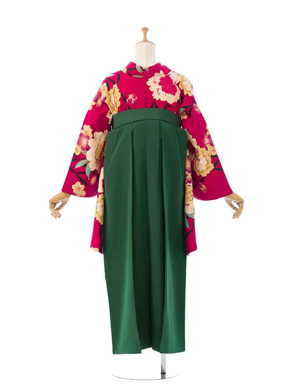 卒業袴 HELE390 HDLE390 赤 牡丹 桜 七宝|ｸﾞﾘｰﾝ 95