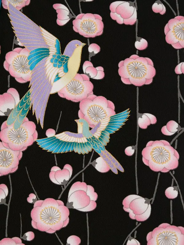 卒業袴 R0122 H179-24-2 黒地 枝垂れ桜|ﾀｰｺｲｽﾞ袴