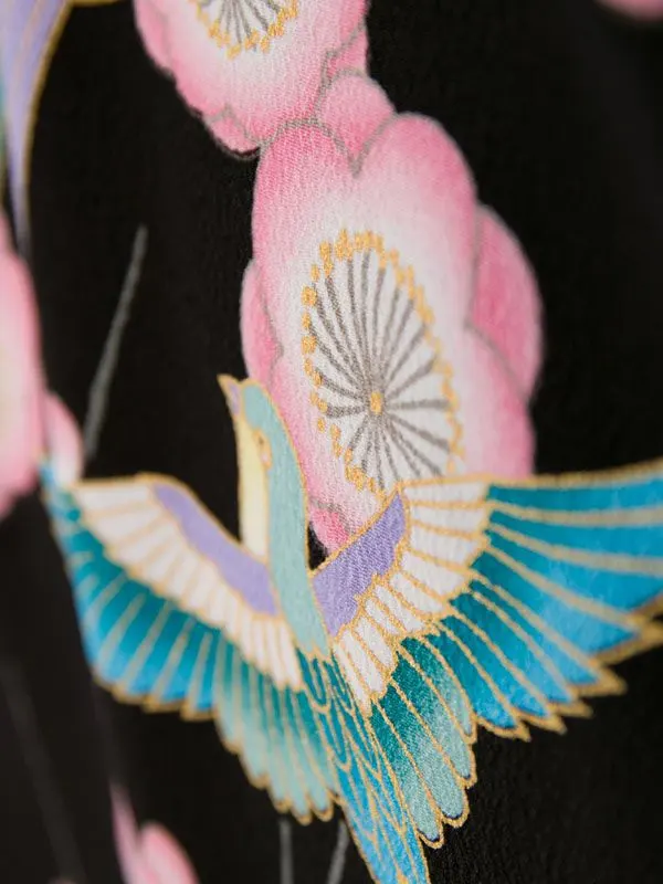 卒業袴 R0122 H179-24-2 黒地 枝垂れ桜|ﾀｰｺｲｽﾞ袴