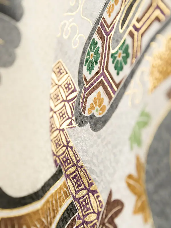 男児産着 HALA041 白地 鷹に鼓 松竹梅 | 化繊