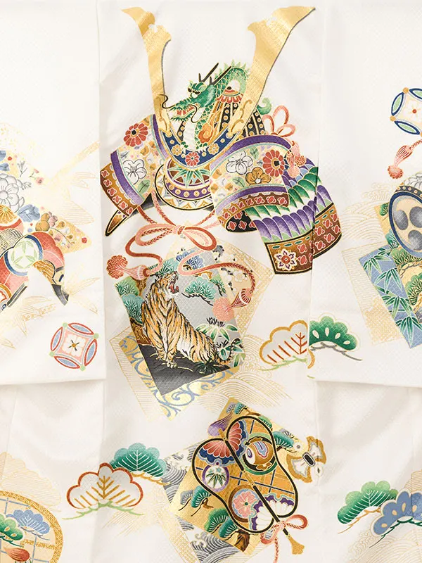 男児産着(6月-9月) HALA155 単衣 白兜刺繍| 化繊