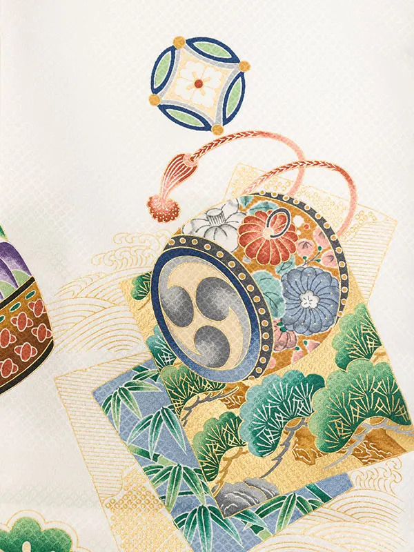 男児産着(6月-9月) HALA155 単衣 白兜刺繍| 化繊