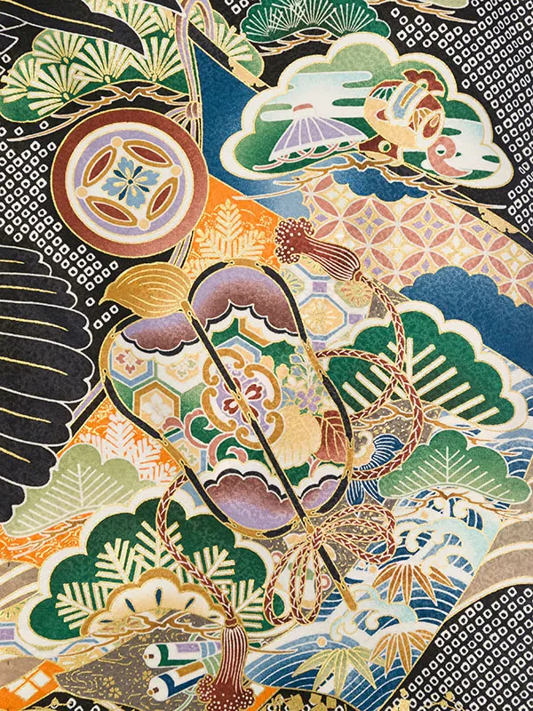 男児産着(6月-9月) HALA159 単衣 疋田黒鷹| 化繊