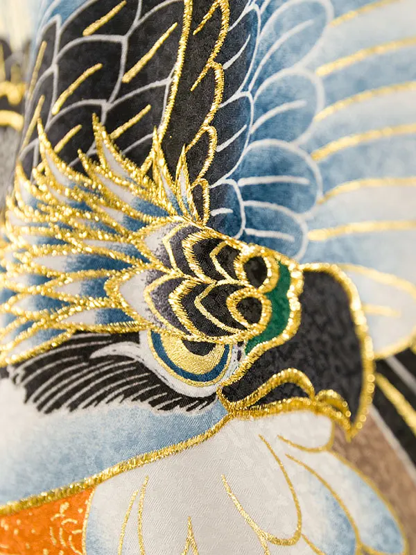 男児産着(6月-9月) HALA159 単衣 疋田黒鷹| 化繊