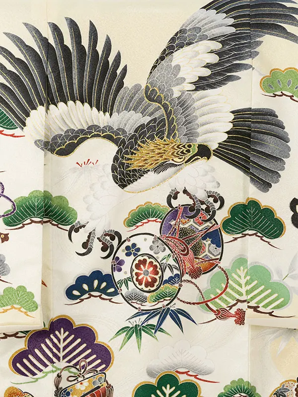 男児産着 HALA167 ｸﾘｰﾑ 鷹|化繊