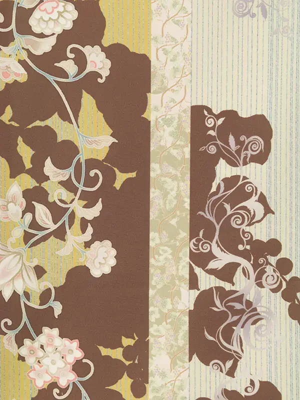 男児産着 HALA172 茶 更紗 兜|化繊