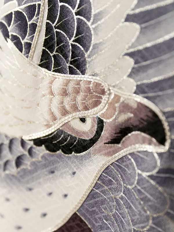 男児産着 HALA173 茶 鷹 銀彩|化繊