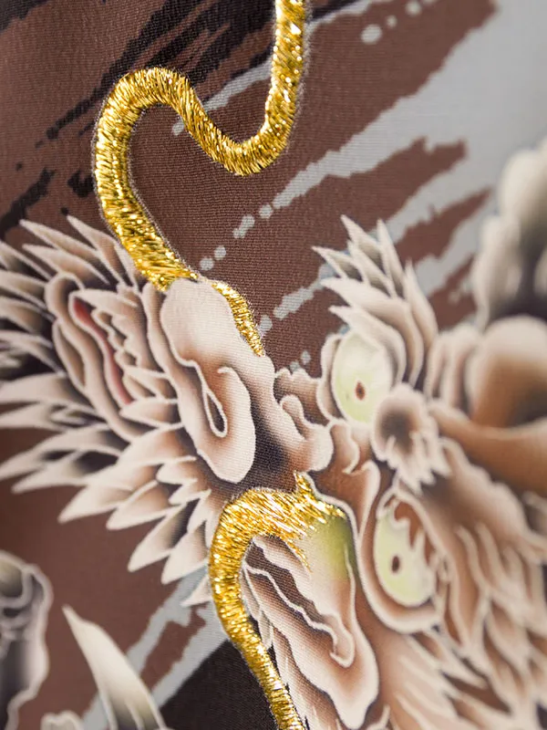 男児産着 HALA176 黒 円相龍|化繊