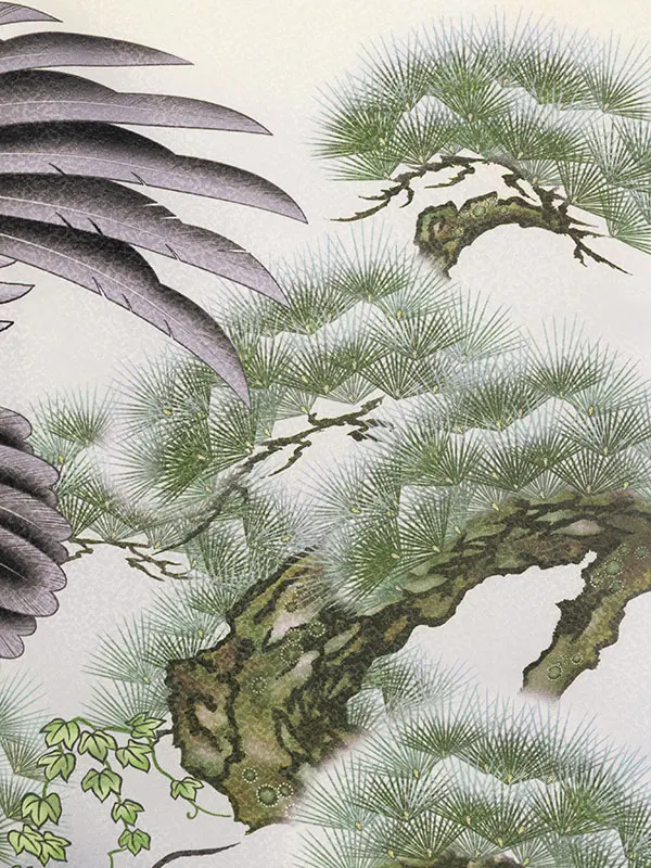 男児産着 HALA179 ｸﾘｰﾑ白 虎に鷹|化繊