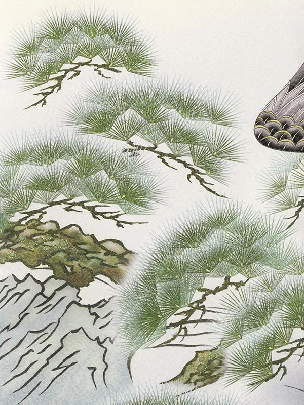 男児産着 HALA179 ｸﾘｰﾑ白 虎に鷹|化繊