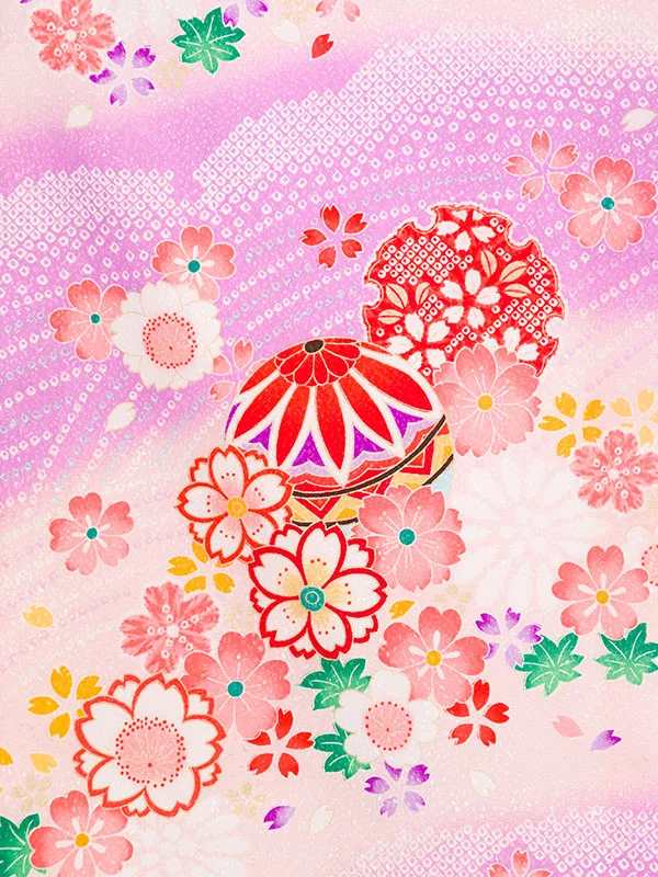 女児産着 5N77 まり 季節の花
