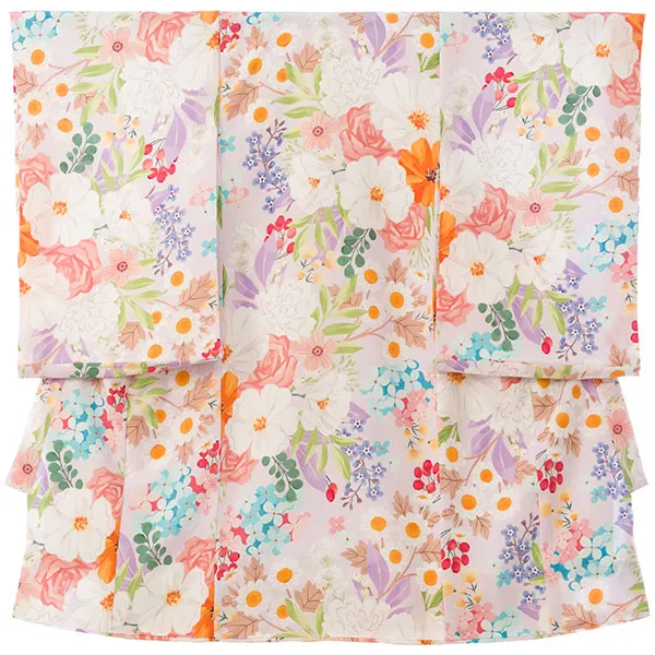 女児産着 HAMA102 花わらべ ｶﾗﾌﾙ紫 | 化繊