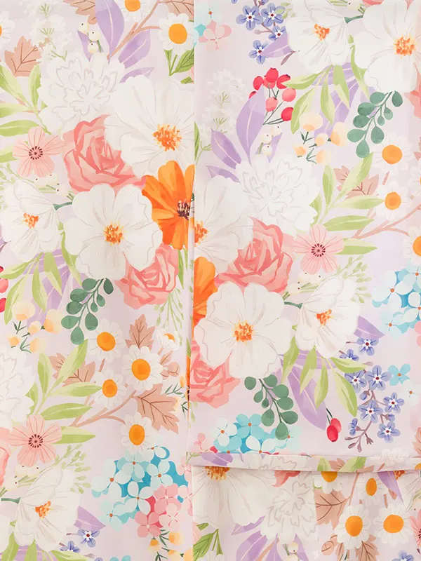 女児産着 HAMA102 花わらべ ｶﾗﾌﾙ紫 | 化繊