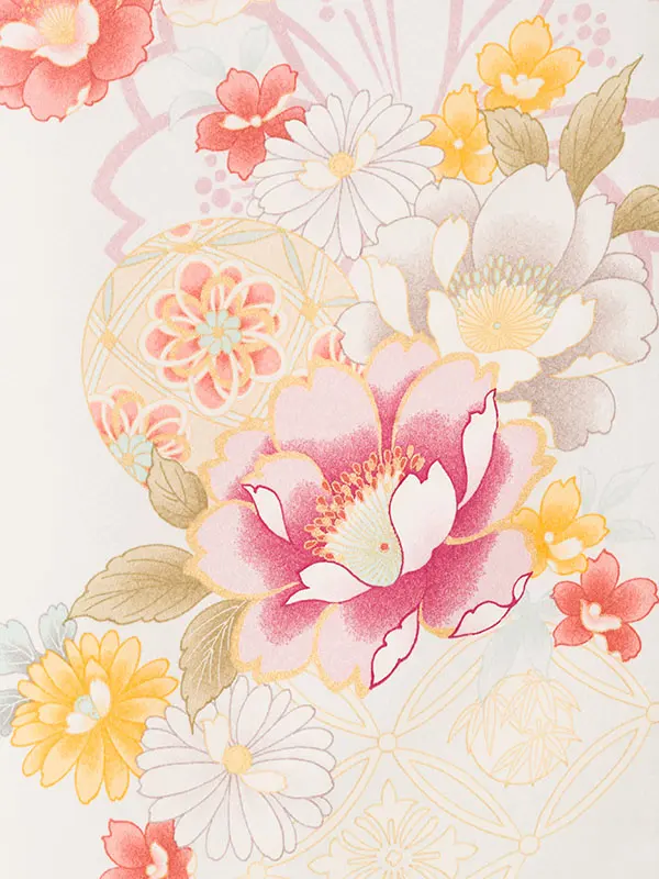 女児産着 HAMA105 薄水色 四季花に鞠|化繊