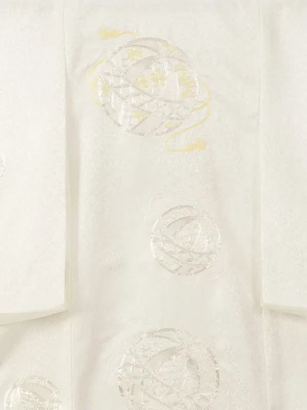 女児産着 HAMA109 白 刺繍 鞠|化繊