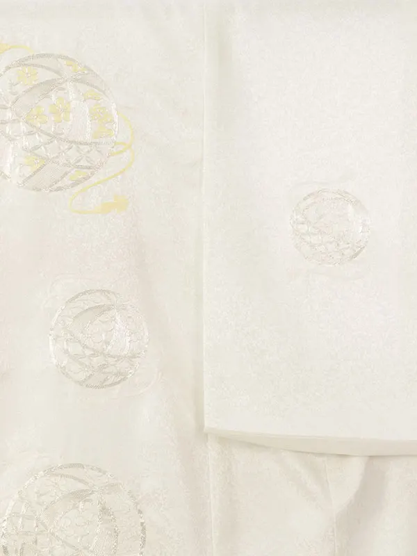 女児産着 HAMA109 白 刺繍 鞠|化繊