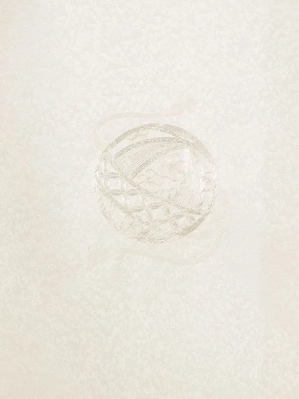 女児産着 HAMA109 白 刺繍 鞠|化繊