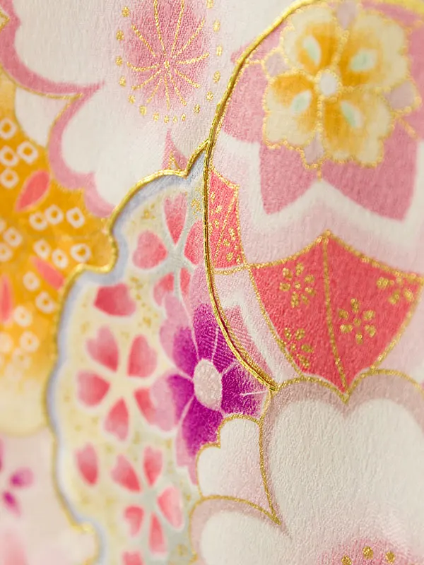 女児産着 HAMA112 薄紫 疋田熨斗に桜菊梅|化繊