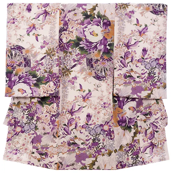 女児産着 HAMA115 紫 花車|化繊