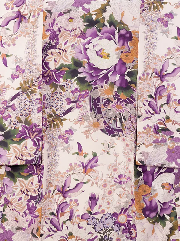 女児産着 HAMA115 紫 花車|化繊