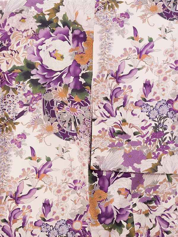 女児産着 HAMA115 紫 花車|化繊