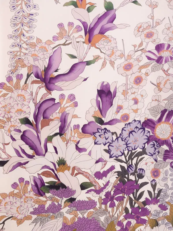 女児産着 HAMA115 紫 花車|化繊